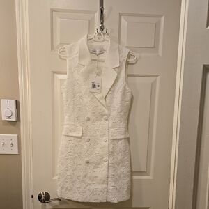 Endless Rose White Lace Blazer Dress